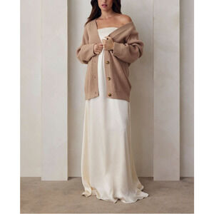 Bumpsuit Cozy Knit Brown Ribbed Cardigan Size XS